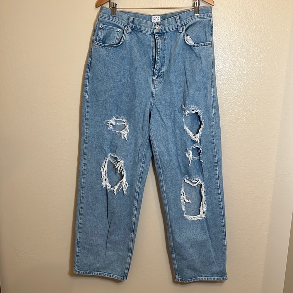 Bdg Urban Outfitters Plus Size High Rise Baggy Distressed Jeans